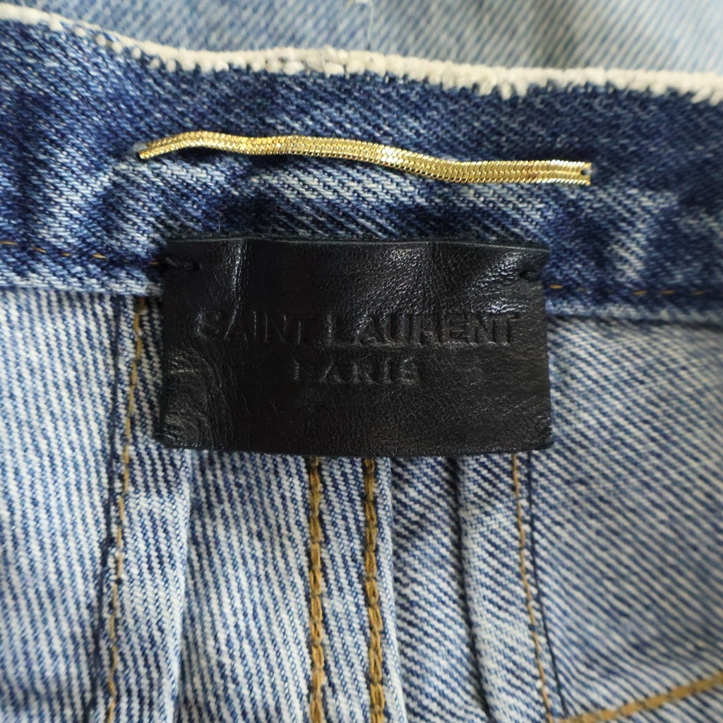 SAINT LAURENT PARIS(サンローランパリ) ウォッシュド加工 ボタンフライ スキニーデニムパンツ インディゴ 428023 Y373L レディース