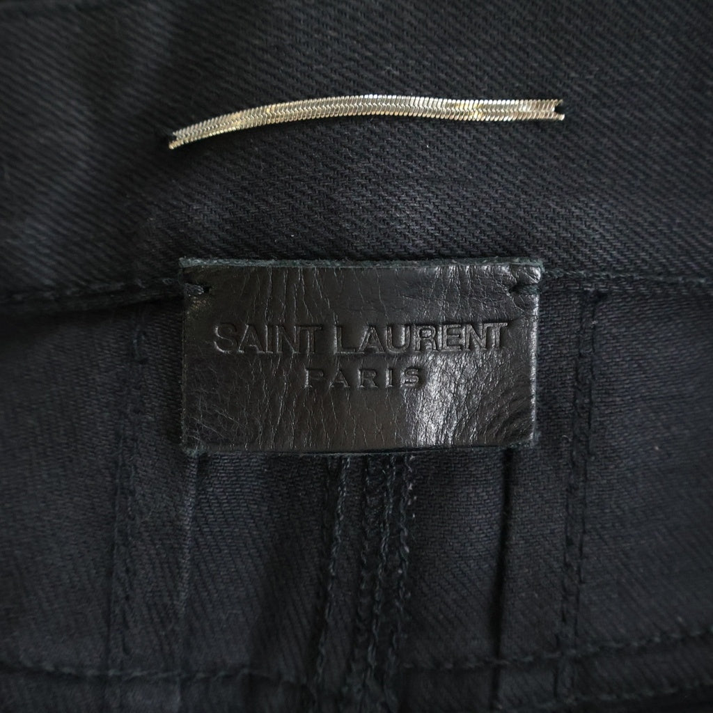 SAINT LAURENT PARIS(サンローランパリ) 15AWBIKER PANTS レザー切り替え バイカーパンツ ブラック 330285