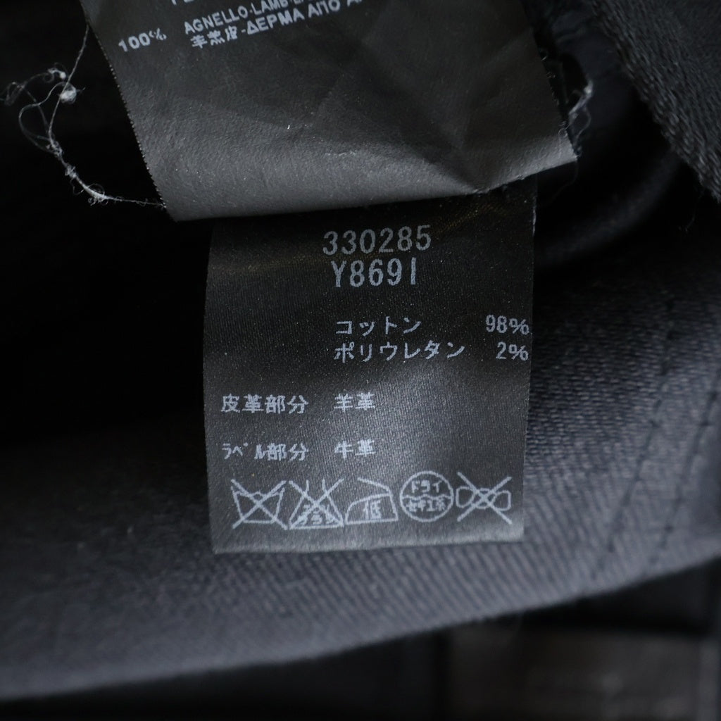 SAINT LAURENT PARIS(サンローランパリ) 15AWBIKER PANTS レザー切り替え バイカーパンツ ブラック 330285