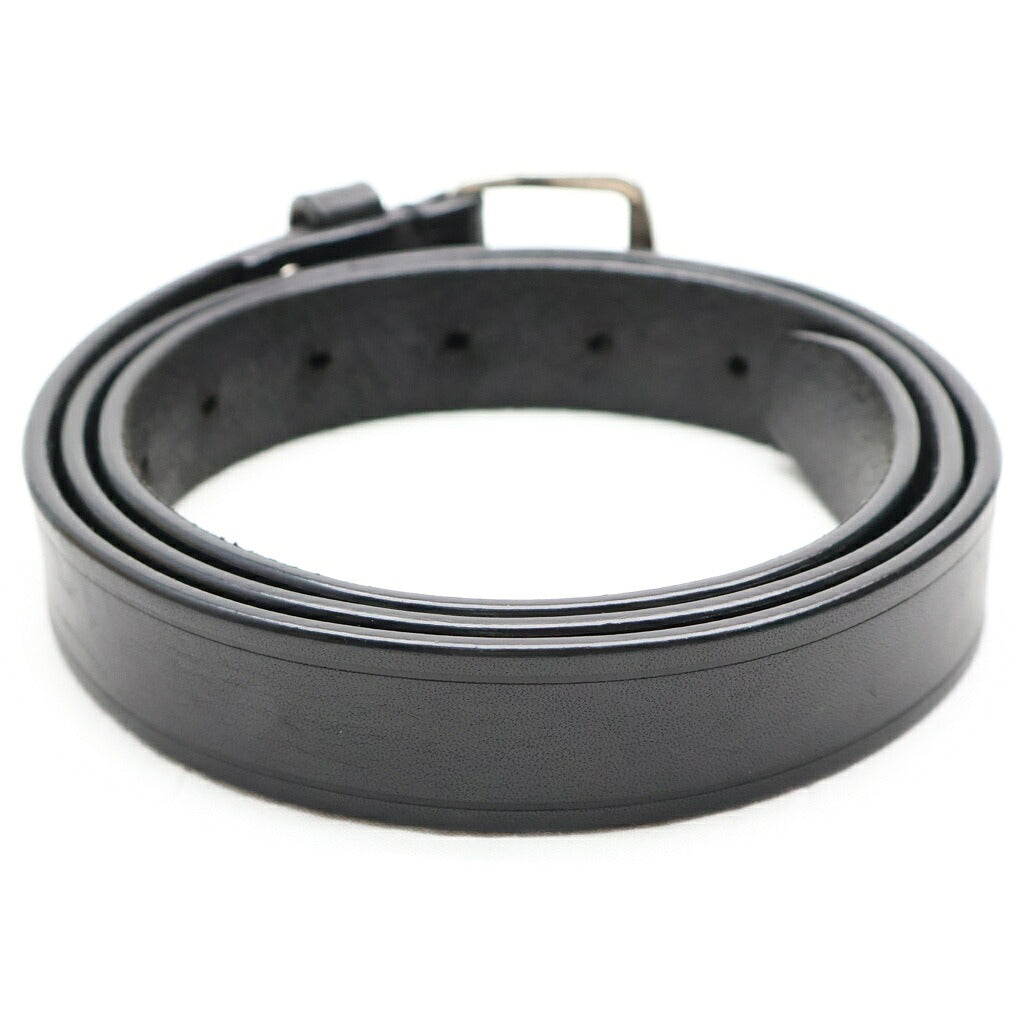 ANN DEMEULEMEESTER(アンドゥムルメステール) Willow 2.5cm BELT レザーベルト シルバー/ブラック