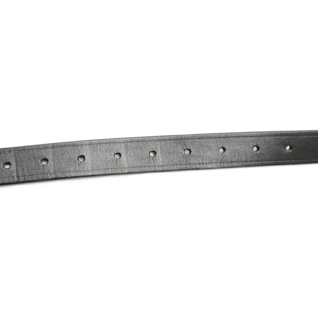 ANN DEMEULEMEESTER(アンドゥムルメステール) Willow 2.5cm BELT レザーベルト シルバー/ブラック