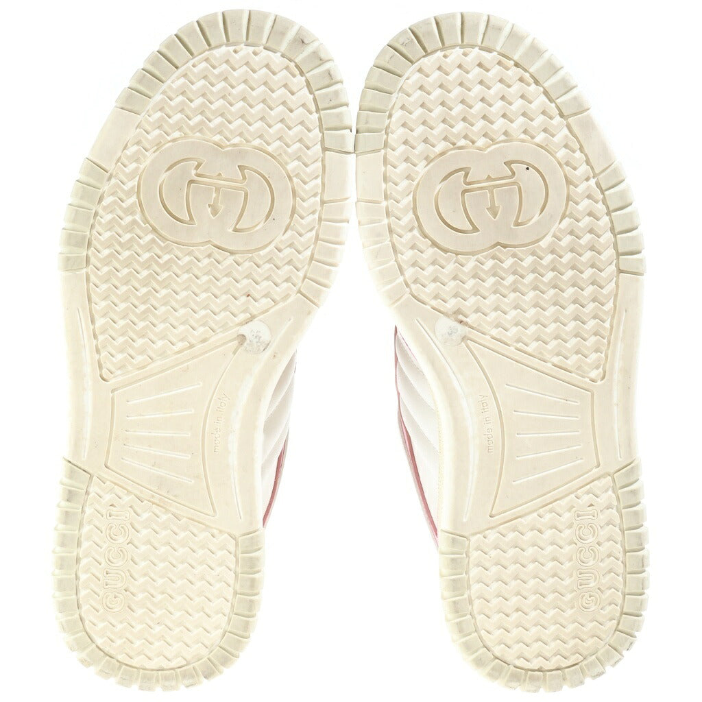 GUCCI(グッチ) RE-WEB リウェブ レザーローカットスニーカー レディース ホワイト/ピンク 785728