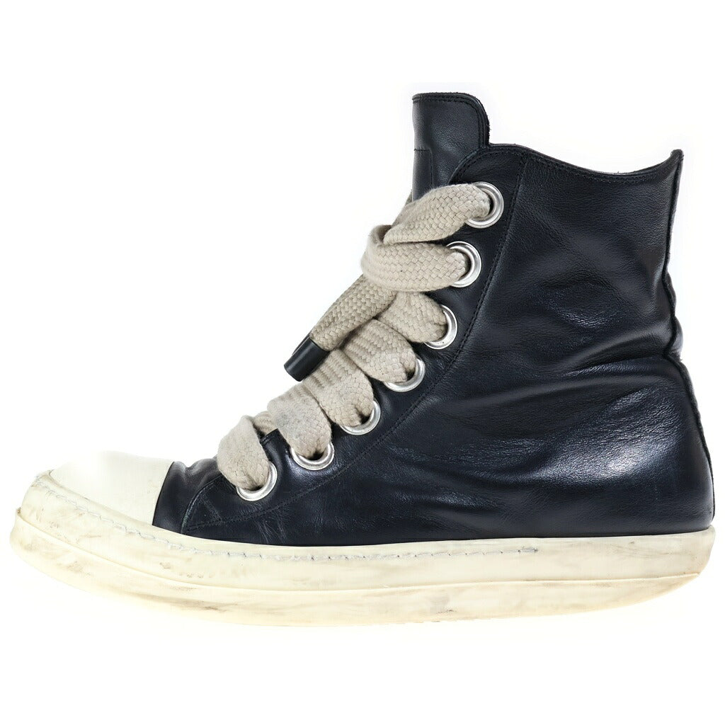 Rick Owens(リックオウエンス) 24AW PORTERVILLE JUMBO LACED SNEAKER ポーターヴィル期 ジャンボレースド レザーハイカットスニーカー ブラック RU02D6892 LCOW2