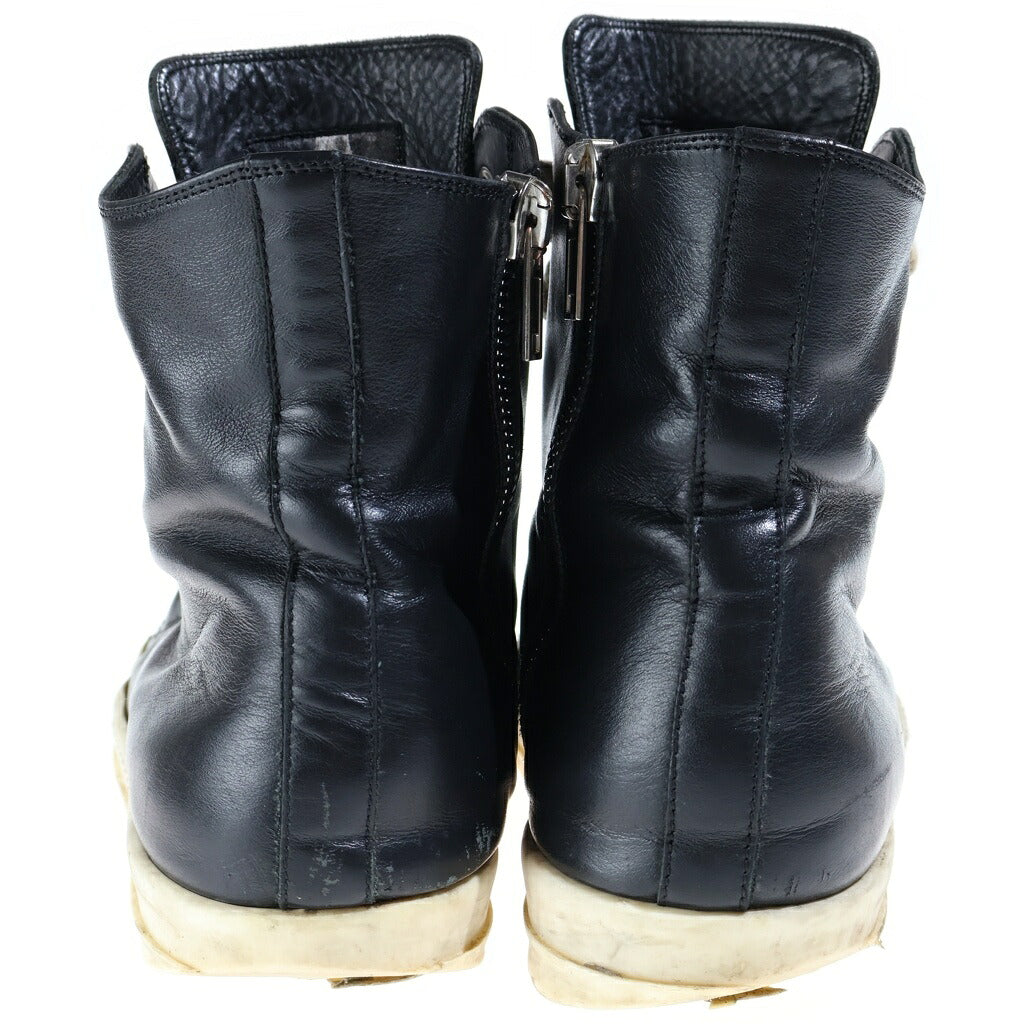 Rick Owens(リックオウエンス) 24AW PORTERVILLE JUMBO LACED SNEAKER ポーターヴィル期 ジャンボレースド レザーハイカットスニーカー ブラック RU02D6892 LCOW2