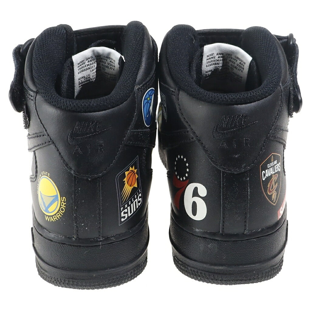 NIKE(ナイキ) ×SUPREME ×NBA AIR FORCE 1 MID シュプリーム エヌビーエー エアフォース1 07 レザーミッドカットスニーカー ブラック US9.5/27.5cm AQ8017-001