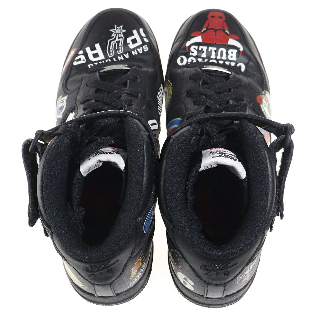 NIKE(ナイキ) ×SUPREME ×NBA AIR FORCE 1 MID シュプリーム エヌビーエー エアフォース1 07 レザーミッドカットスニーカー ブラック US9.5/27.5cm AQ8017-001