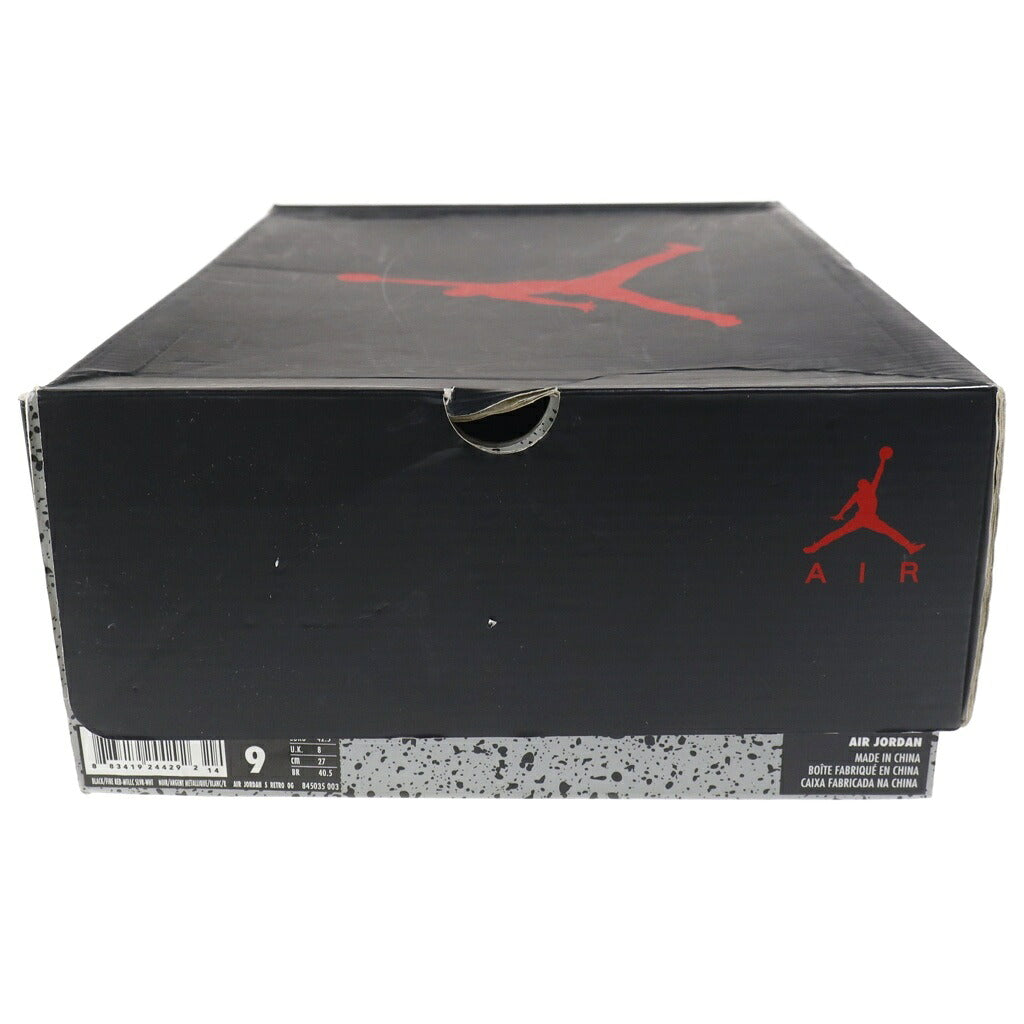 NIKE(ナイキ) AIR JORDAN RETRO OG エアジョーダン 5 レザーハイカットスニーカー ブラック US9/27cm 845035-003