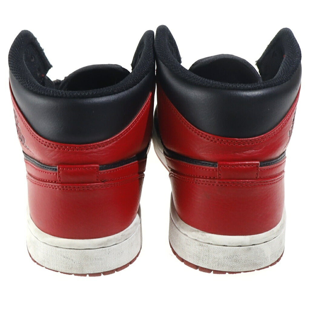 NIKE(ナイキ) AIR JORDAN 1 MID BREAD エアジョーダン1 ブレッド レザーミッドカットスニーカー ブラック/レッド US9.5/27.5cm 554724-074