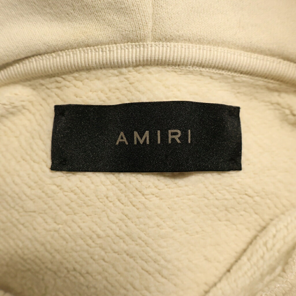 AMIRI(アミリ) バックロゴ刺繍 プルオーバースウェットパーカー ベージュ