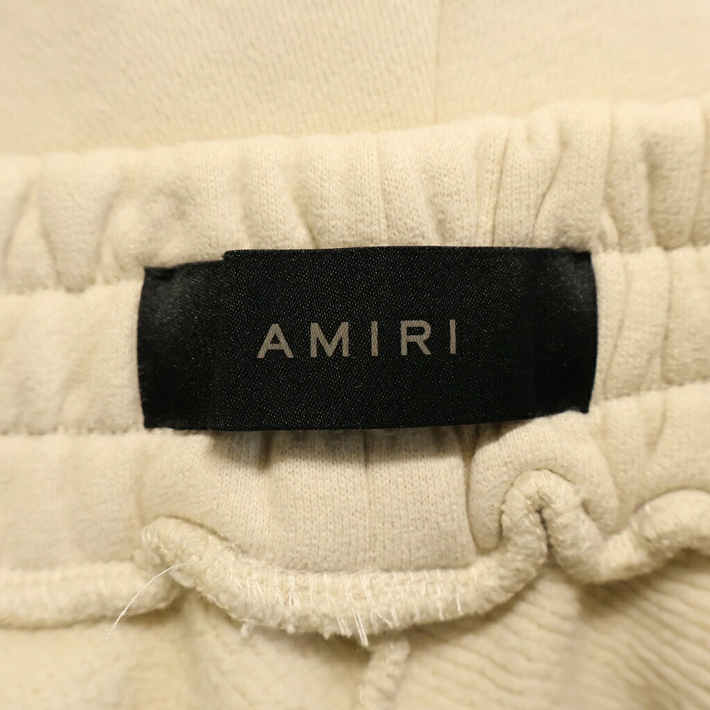 AMIRI(アミリ) ロゴ刺繍 ドローストリングスウェットハーフパンツ ベージュ