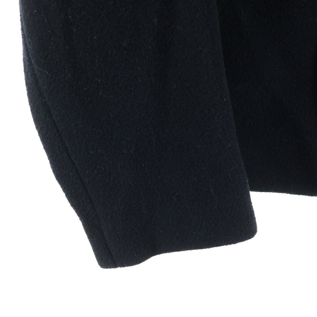 Yohji Yamamoto FEMME(ヨウジヤマモトファム) 02AW レザー切り替え ウールジャケット レディース ブラック FM-J01-800
