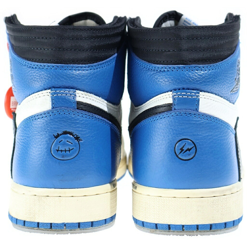 NIKE(ナイキ) ×TRAVIS SCOTT ×FRAGMENT DESIGN AIR JORDAN1 RETRO HIGH OG SP エアジョーダン1 ハイカットスニーカー US9.5/27.5cm ホワイト/ブラック DH3227-105