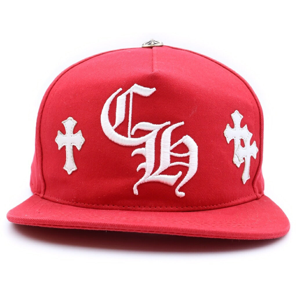 CHROME HEARTS(クロムハーツ) Cemetery Cross Patch Trucker Cap セメタリークロスパッチ トラッカーキャップ 帽子 レッド/ホワイト
