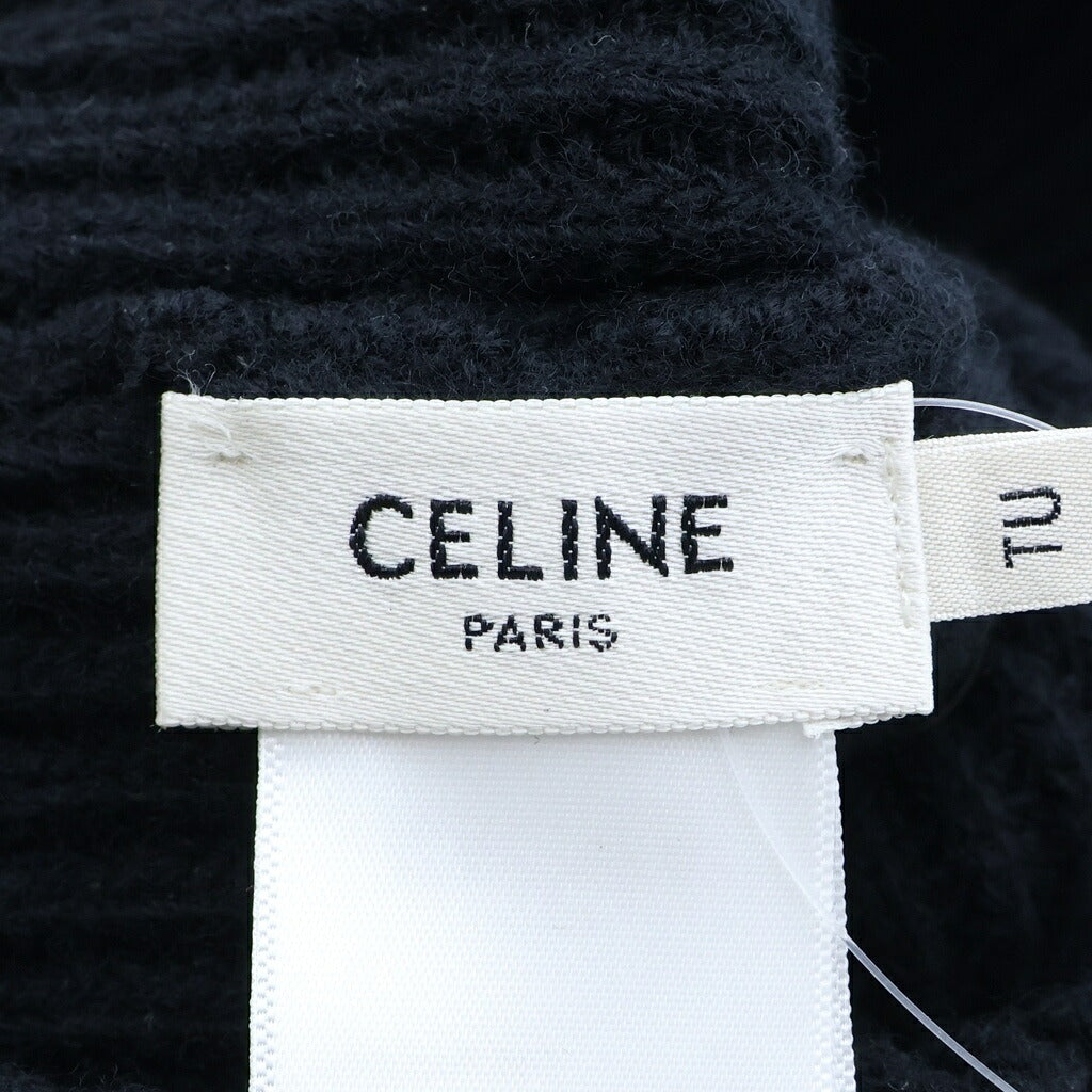 CELINE(セリーヌ) スタッズロゴ ビーニー ニット帽 ブラック 2A42W536Q