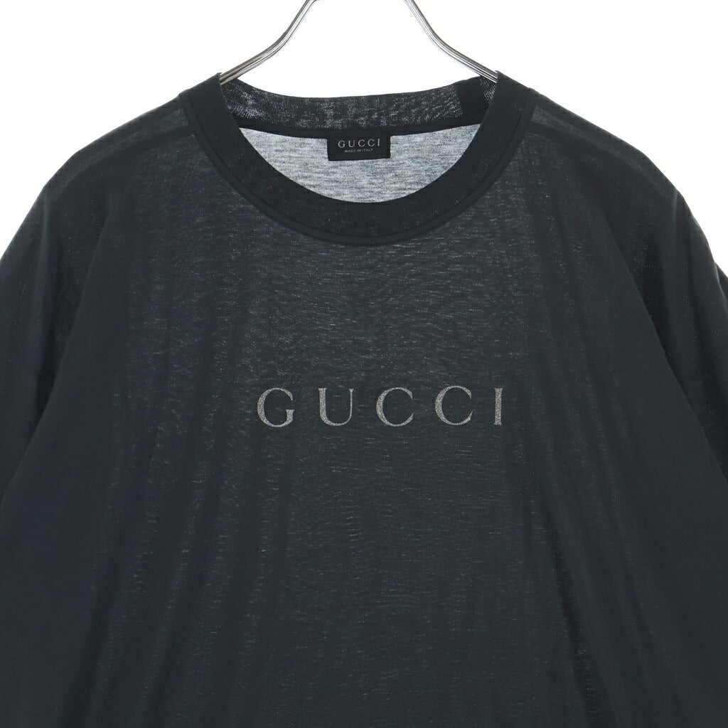 GUCCI(グッチ) Glitter Print Cotton Tee グリッター プリント コットン 半袖Tシャツ グレー A007GS XJH4B