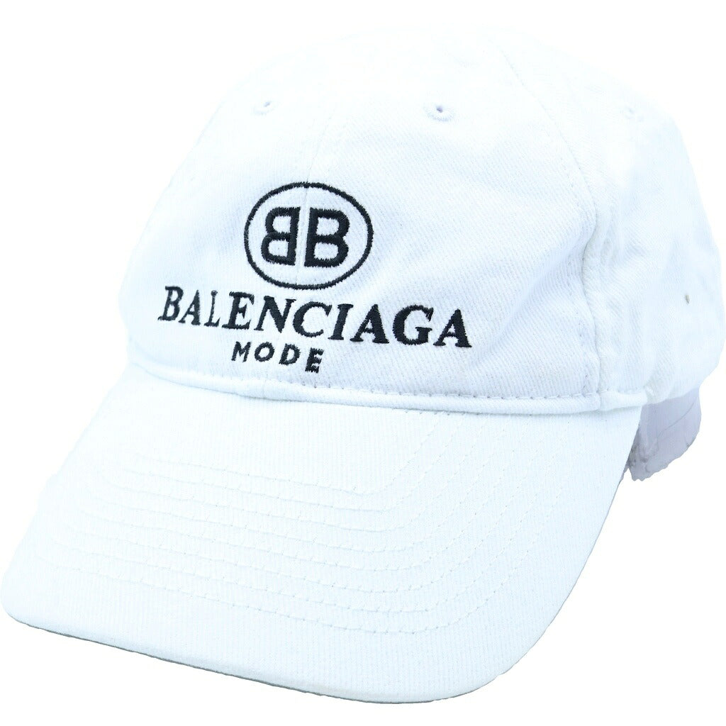 BALENCIAGA(バレンシアガ) BBロゴ MODE ベースボールキャップ 帽子 ホワイト
