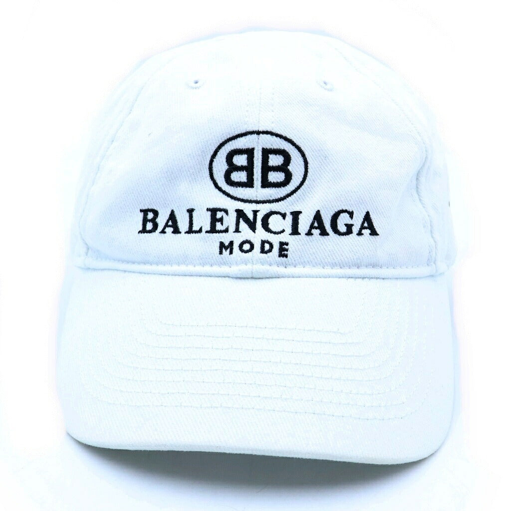BALENCIAGA(バレンシアガ) BBロゴ MODE ベースボールキャップ 帽子 ホワイト