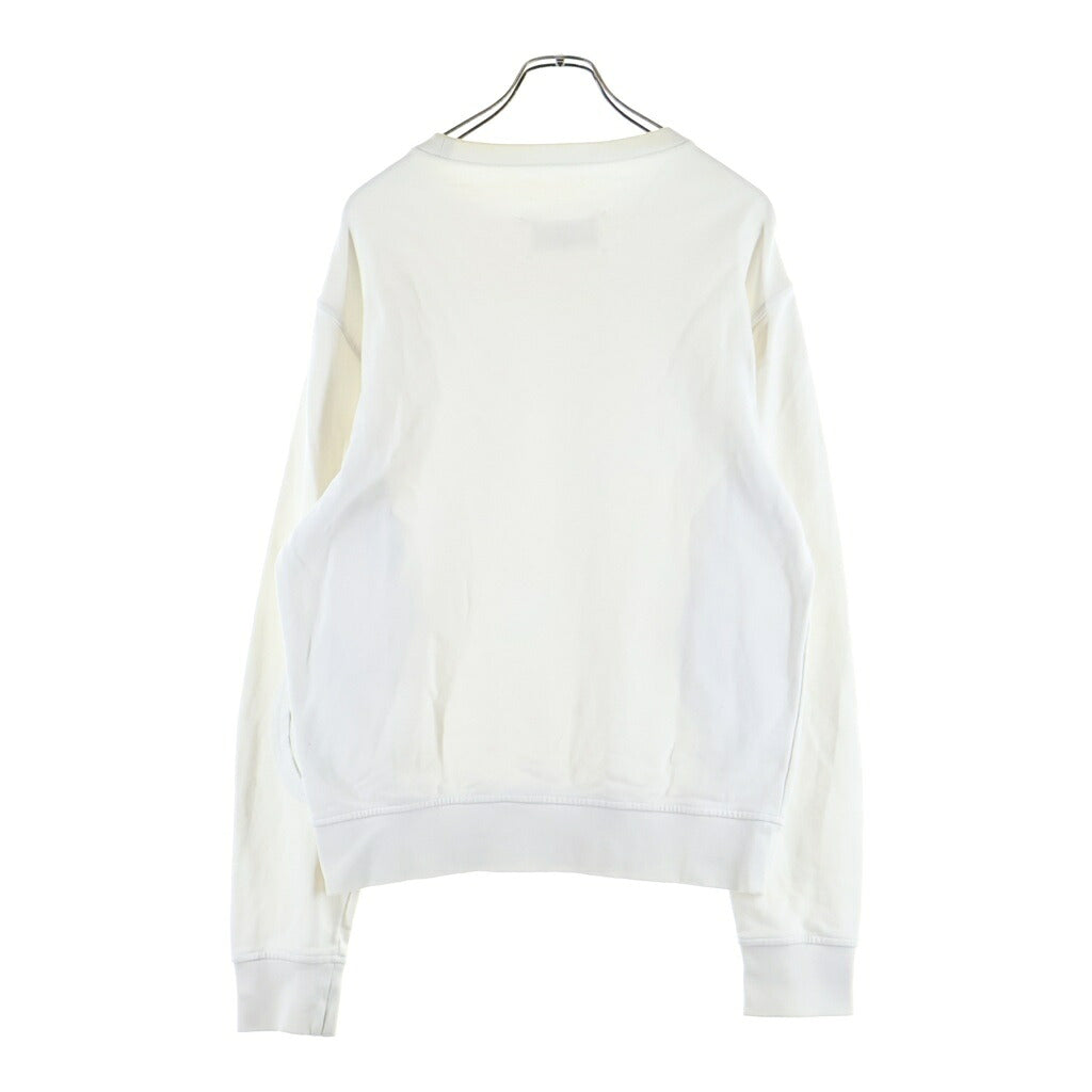 Maison Margiela(メゾンマルジェラ) 18AW ELBOW PATCHED CREW SWEAT SHIRT レザーエルボーパッチ スウェット トレーナー ホワイト S50GU0074