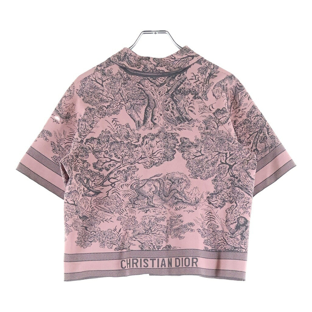 Christian Dior(クリスチャンディオール) 23SS DIORVIERA ディオールヴィエラ アートデザイン総柄 ボタンアップ半袖シャツ ピンク レディース 344V13AM510