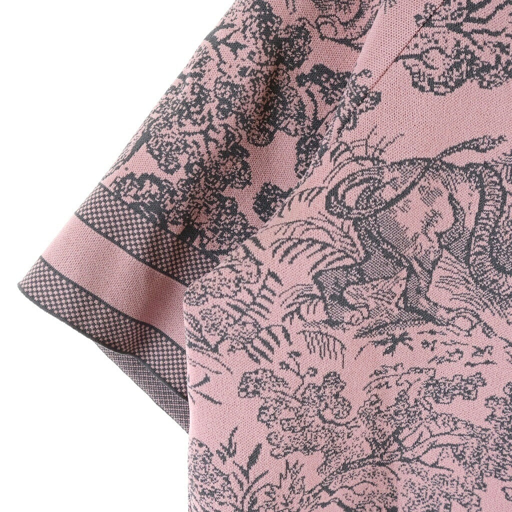 Christian Dior(クリスチャンディオール) 23SS DIORVIERA ディオールヴィエラ アートデザイン総柄 ボタンアップ半袖シャツ ピンク レディース 344V13AM510