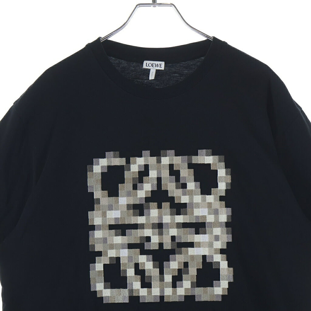 LOEWE(ロエベ) PIXELATED ANAGRAM LOGO ピクセレイテッド アナグラムパズルロゴ クルーネック半袖カットソーTシャツ ブラック H526Y22XAD