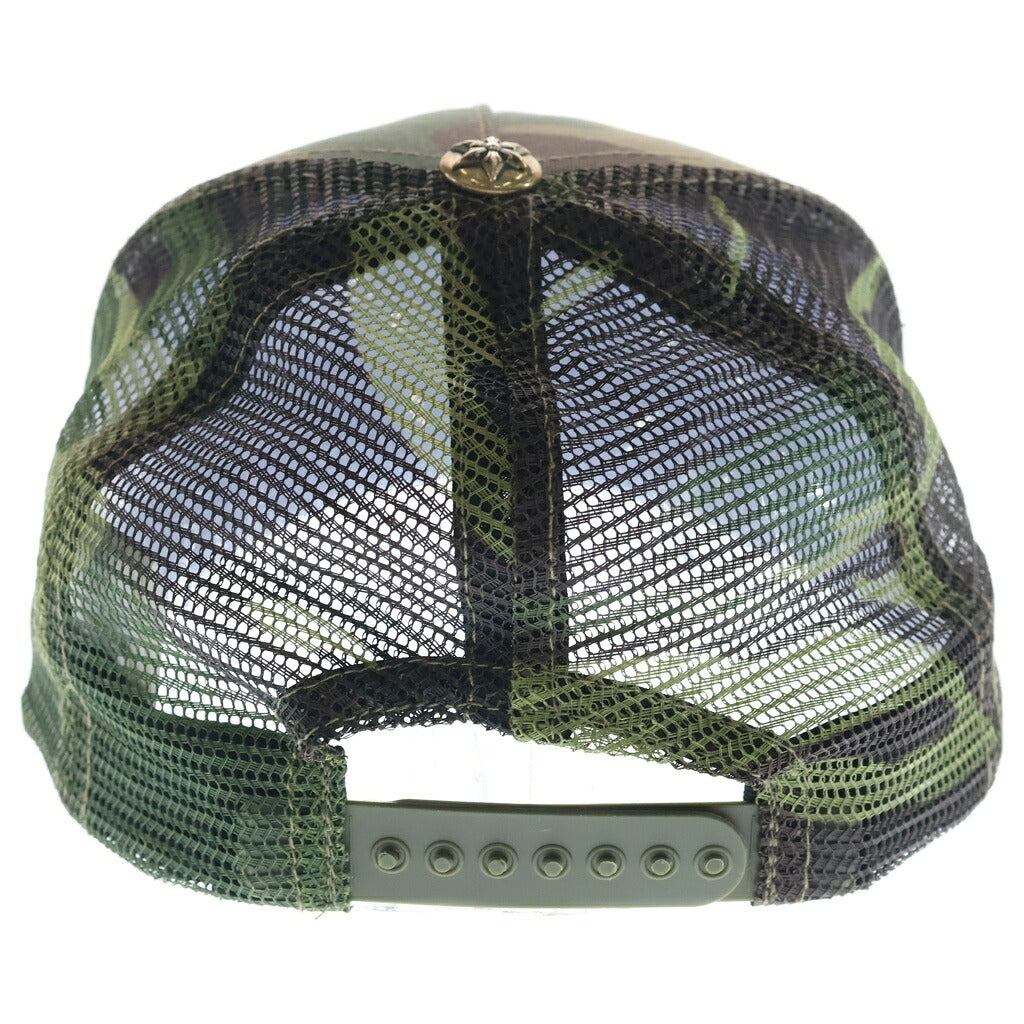 CHROME HEARTS(クロムハーツ) 3STAR TRUCKER CAP スターレザーパッチ スターボール付き カモフラ メッシュ トラッカーキャップ カーキ