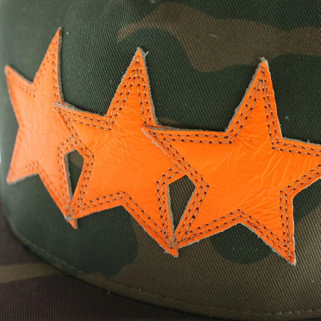 CHROME HEARTS(クロムハーツ) 3STAR TRUCKER CAP スターレザーパッチ スターボール付き カモフラ メッシュ トラッカーキャップ カーキ