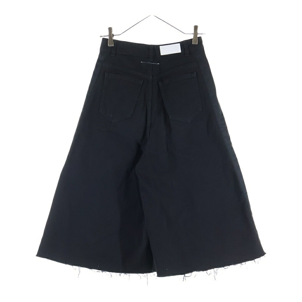 MM6 Maison Margiela(エムエムシックスメゾンマルジェラ) サイドライン ジップフライ ワイドデニムハーフパンツ ブラック S62MU0027