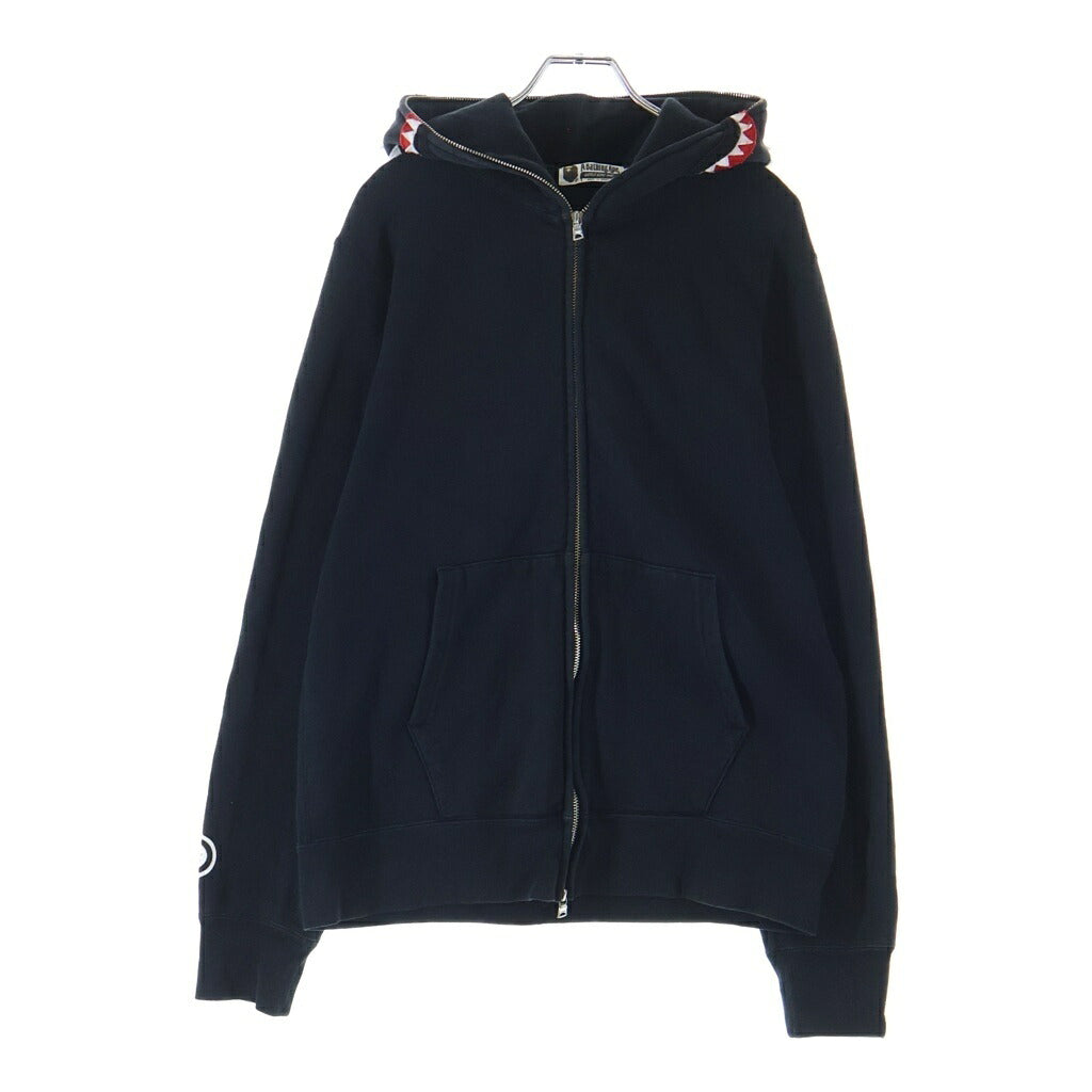 A BATHING APE(アベイシングエイプ) Shark Full Zip Hoodie シャークフルジップ フーディー パーカー ブラック
