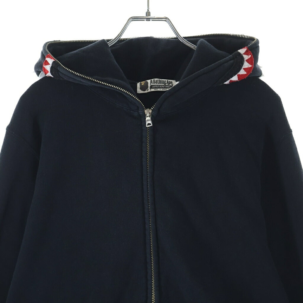 A BATHING APE(アベイシングエイプ) Shark Full Zip Hoodie シャークフルジップ フーディー パーカー ブラック