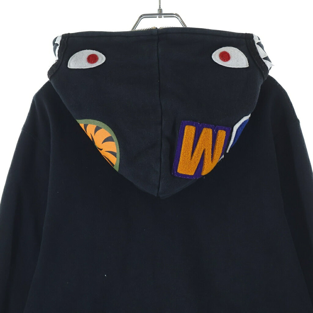 A BATHING APE(アベイシングエイプ) Shark Full Zip Hoodie シャークフルジップ フーディー パーカー ブラック