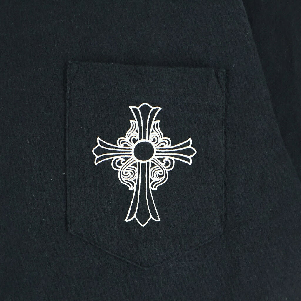 CHROME HEARTS(クロムハーツ) OLD T BAR オールドTバーロゴプリント クルーネック半袖カットソーTシャツ ブラック