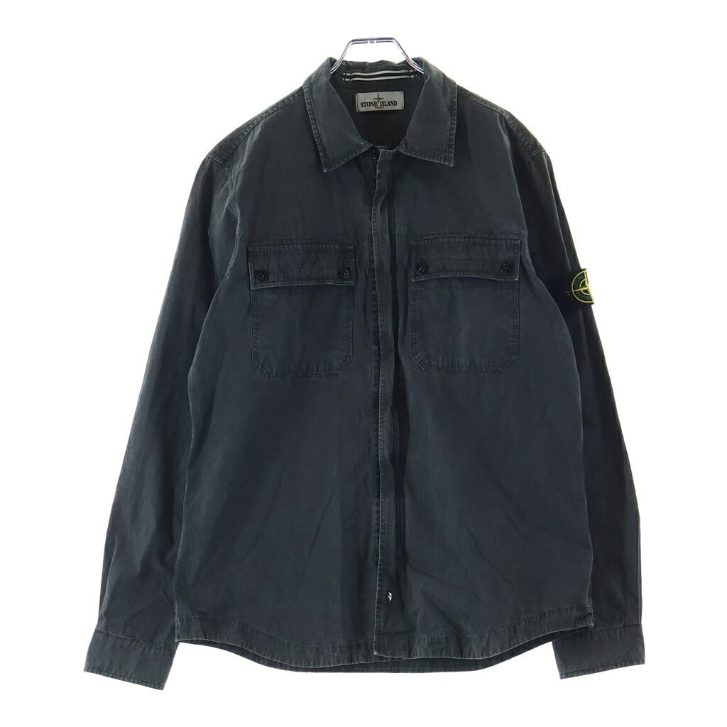 STONE ISLAND(ストーンアイランド) 13SS Garment Dyed ガーメントダイ コットンオーバーシャツ グレー 5815118WN