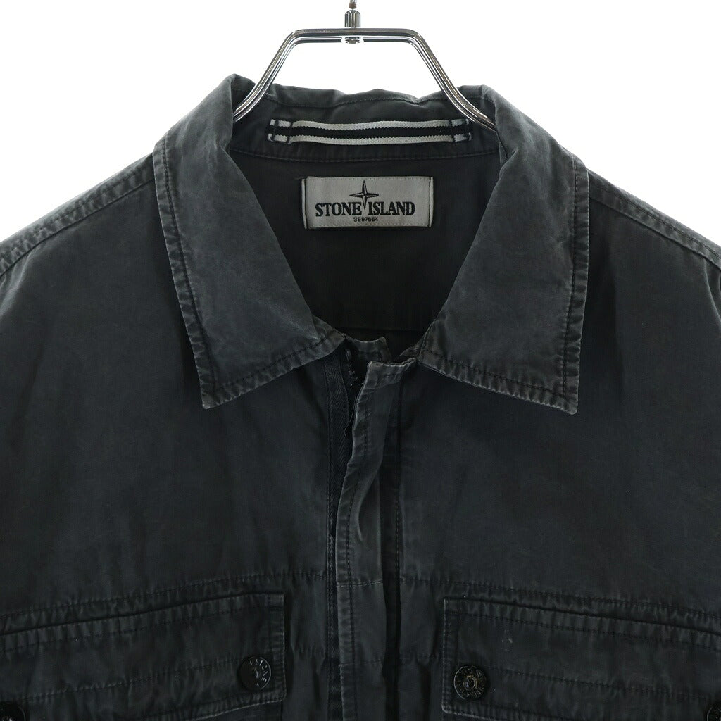 STONE ISLAND(ストーンアイランド) 13SS Garment Dyed ガーメントダイ コットンオーバーシャツ グレー 5815118WN