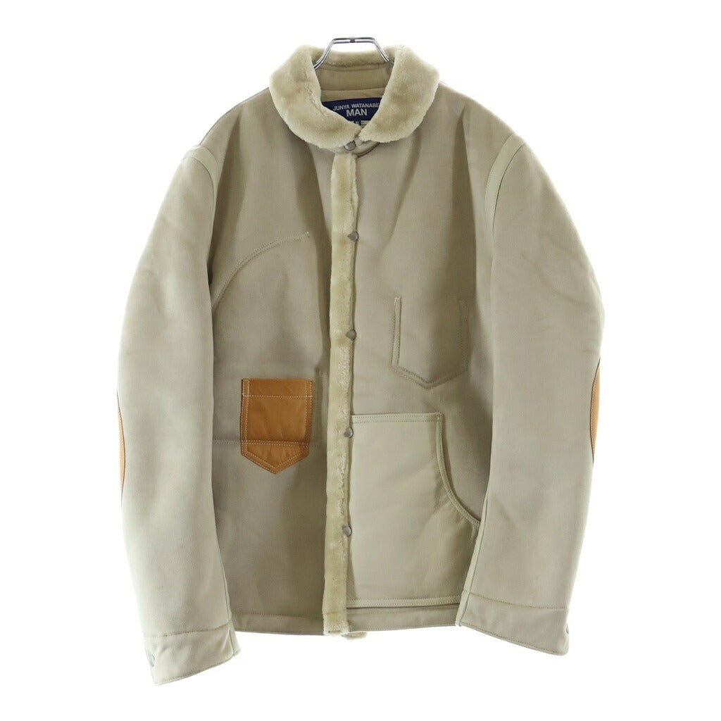 JUNYA WATANABE COMME des GARCONS(ジュンヤワタナベ コムデギャルソン) 25AW エステルボアムートンレザージャケット アイボリー WP-J025