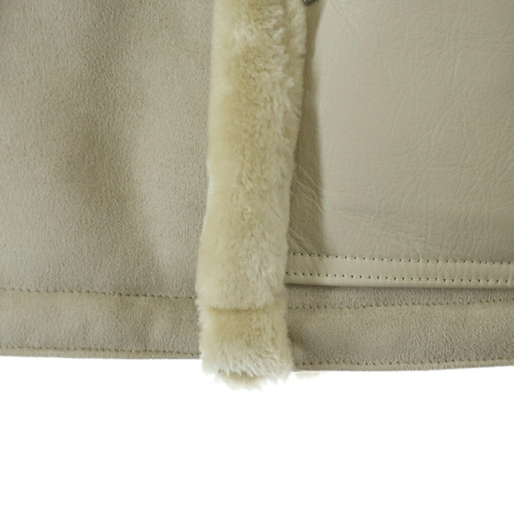 JUNYA WATANABE COMME des GARCONS(ジュンヤワタナベ コムデギャルソン) 25AW エステルボアムートンレザージャケット アイボリー WP-J025