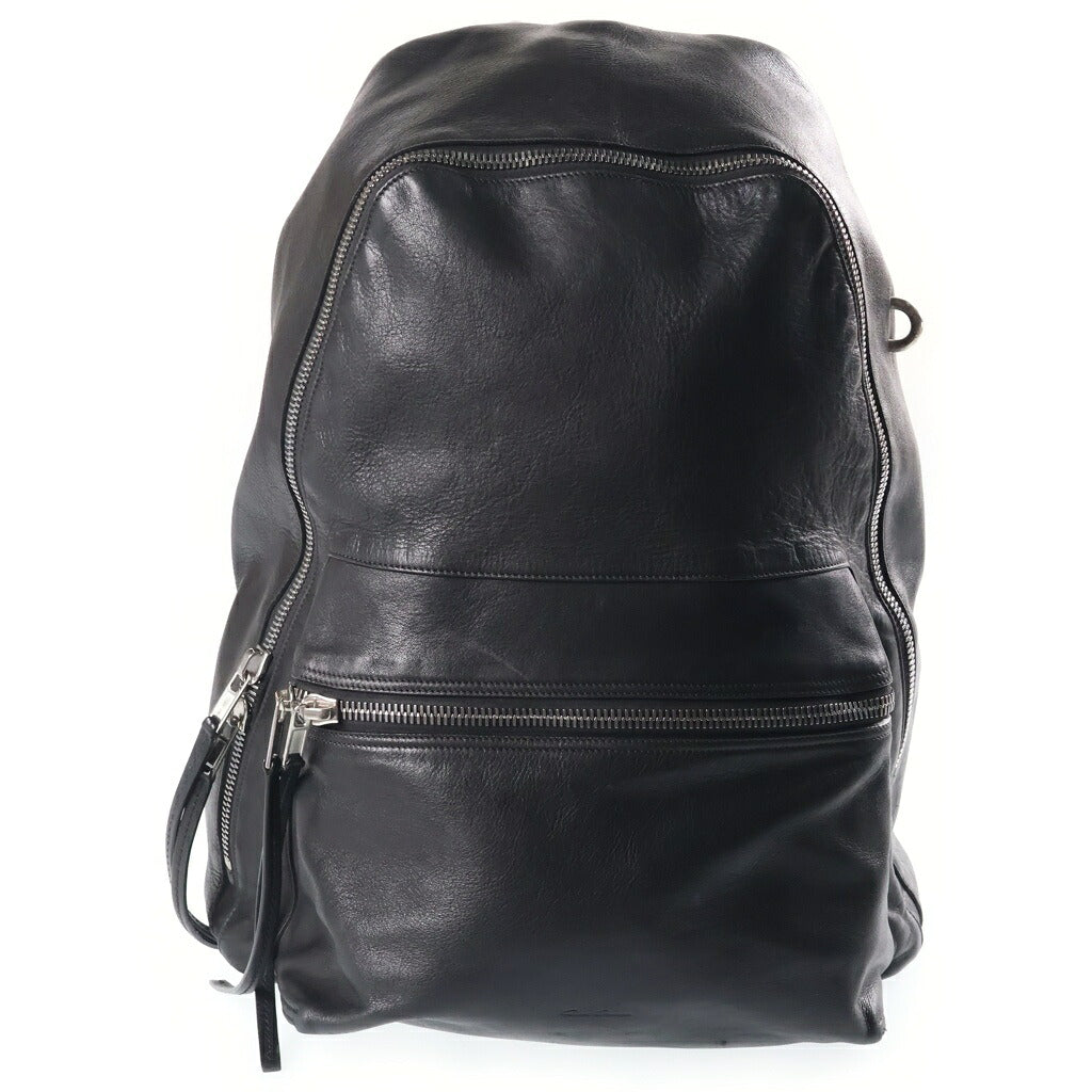 Rick Owens(リックオウエンス) Classic Zip Leather Backpack クラシックレザーバックパック リュックサック ブラック