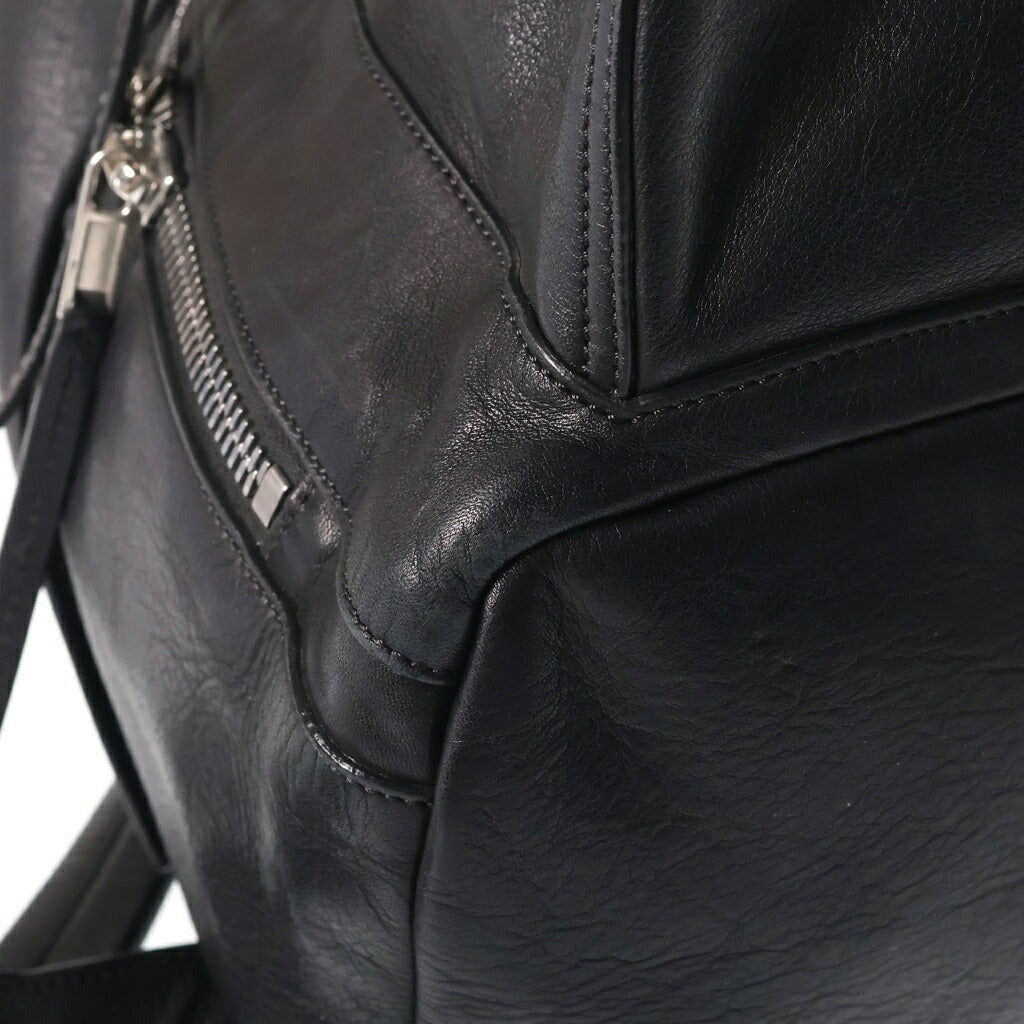 Rick Owens(リックオウエンス) Classic Zip Leather Backpack クラシックレザーバックパック リュックサック ブラック
