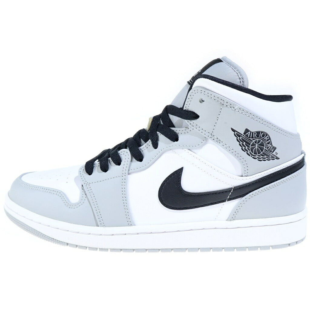 NIKE(ナイキ) NIKE AIR JORDAN 1 MID LIGHT SMOKE GREY ナイキ エアジョーダン1 ライトスモーク ミッドカットスニーカー ホワイト/グレー US10/28cm 554724-092