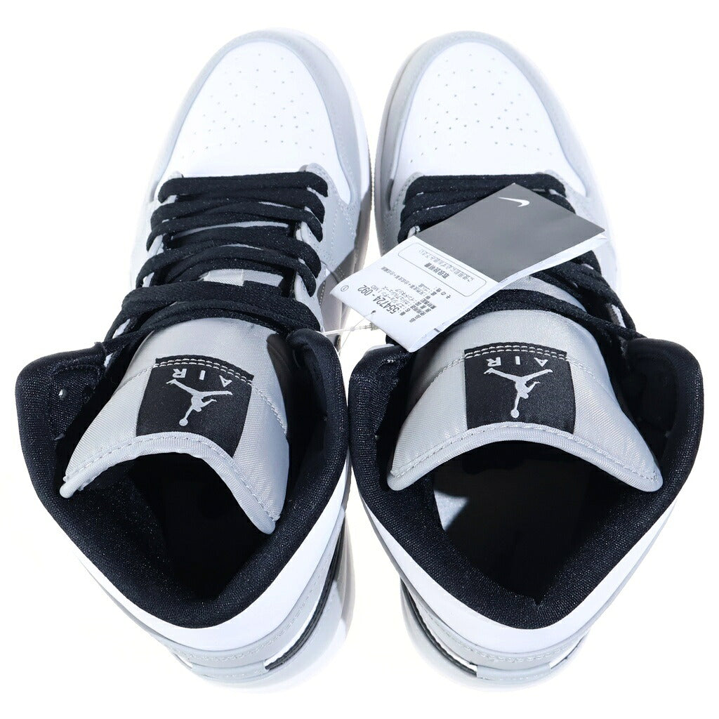 NIKE(ナイキ) NIKE AIR JORDAN 1 MID LIGHT SMOKE GREY ナイキ エアジョーダン1 ライトスモーク ミッドカットスニーカー ホワイト/グレー US10/28cm 554724-092