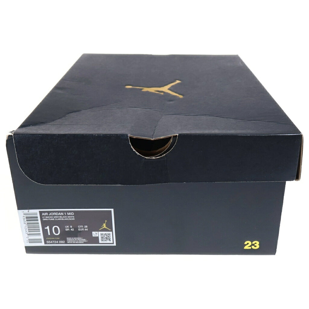 NIKE(ナイキ) NIKE AIR JORDAN 1 MID LIGHT SMOKE GREY ナイキ エアジョーダン1 ライトスモーク ミッドカットスニーカー ホワイト/グレー US10/28cm 554724-092