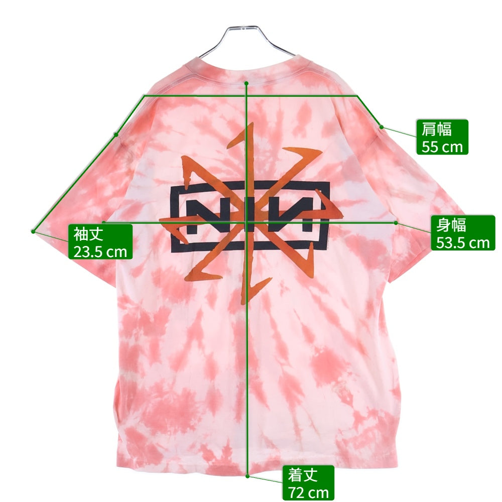 VINTAGE(ヴィンテージ) 90s NINE INCH NAILS DEVIL TOUR 1995 両面プリント タイダイ半袖Tシャツカットソーカットソー ピンク
