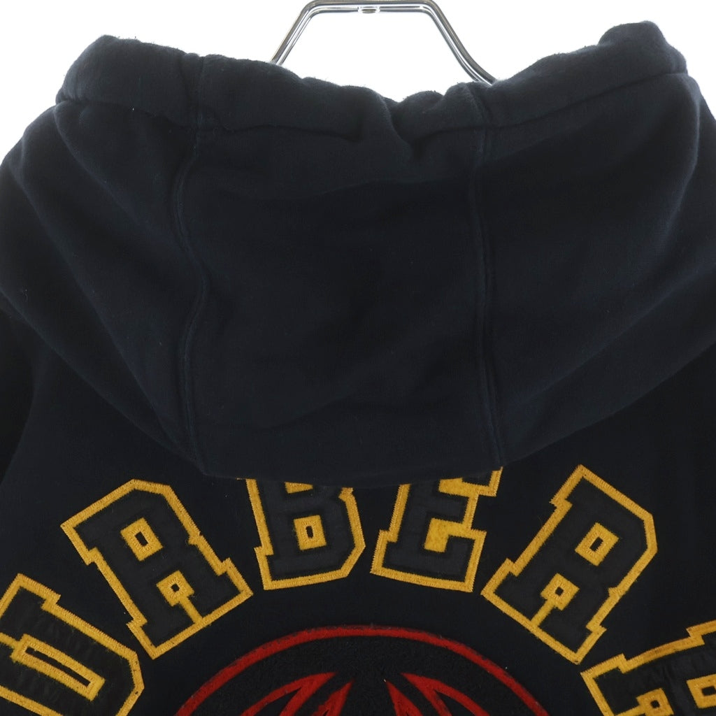BURBERRY(バーバリー) Carson Varsity Aoolique cotton hoodie カーソンヴァーシティ 8036911 プルオーバーパーカー ブラック