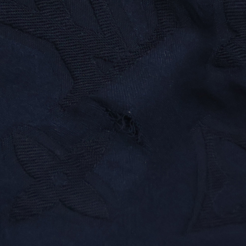 LOUIS VUITTON(ルイヴィトン) ×SUPREME 17AW Jacquard Silk Pajama Shirt ジャガードシルクパジャマ長袖シャツ ネイビー