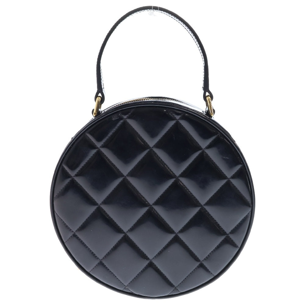 CHANEL(シャネル) ココマーク パテントレザー ラウンドバニティ ハンドバッグ ブラック
