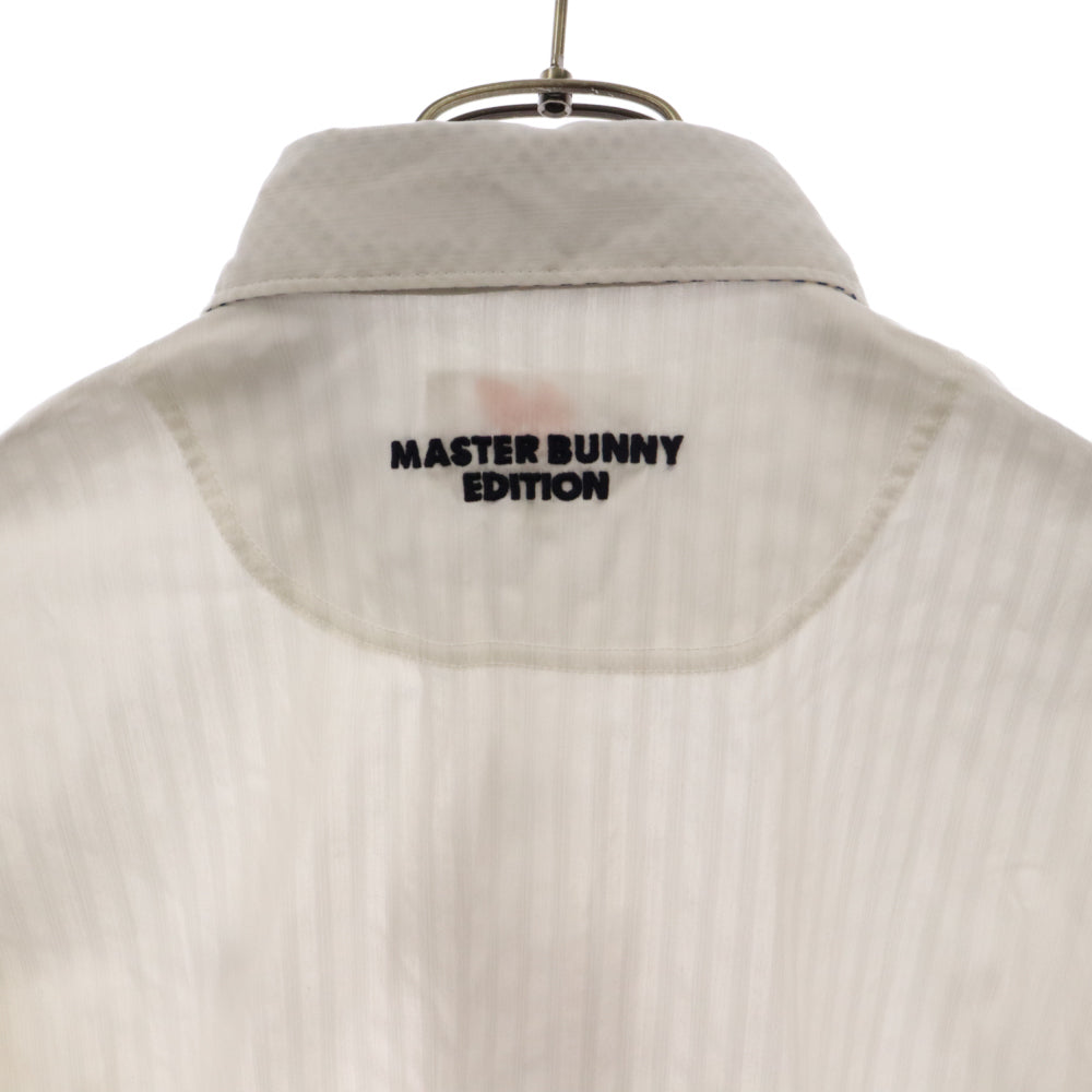 MASTER BUNNY(マスターバニー) Stripe Polo shirt ストライプ柄 ロゴ刺繍 半袖ポロシャツ カットソー 158‐8160509 ホワイト