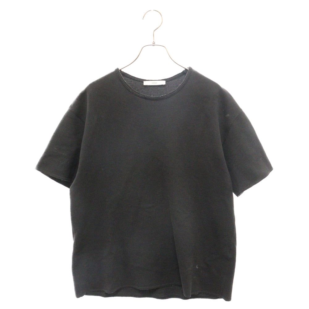 ASTRAET(アストラット) ワッフルショートスリーブ半袖Tシャツ カットソー ブラック 5417-214-0112