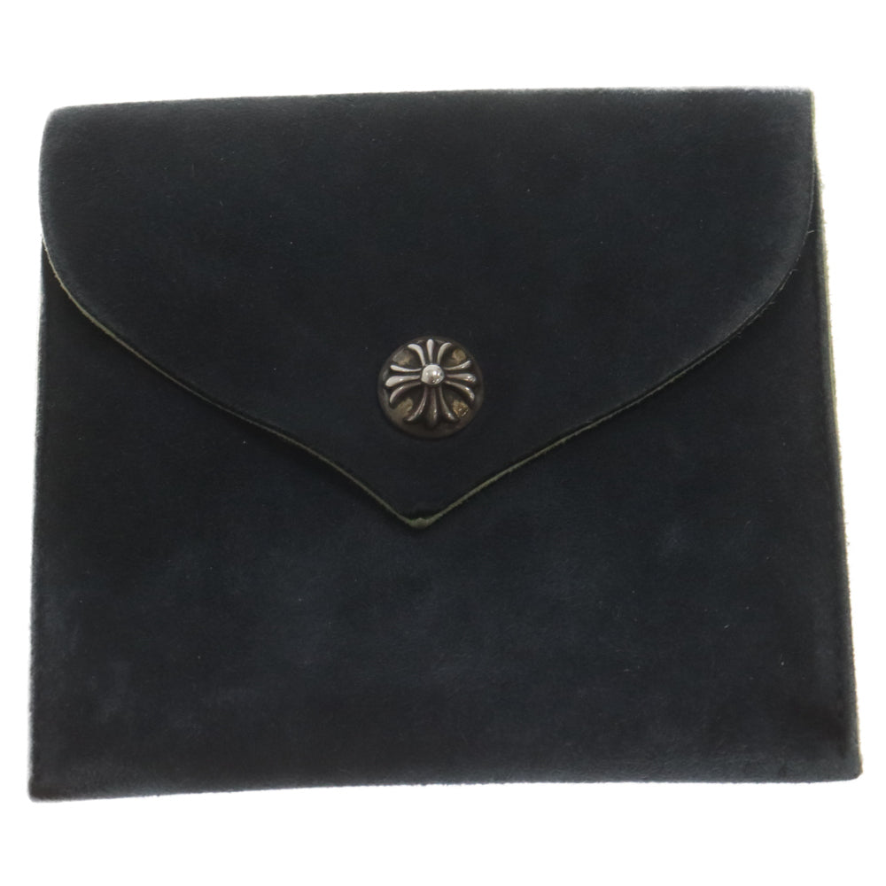CHROME HEARTS(クロムハーツ) CRS BALL MULE POUCH クロスボール スエードマルチポーチ ネイビー/グリーン