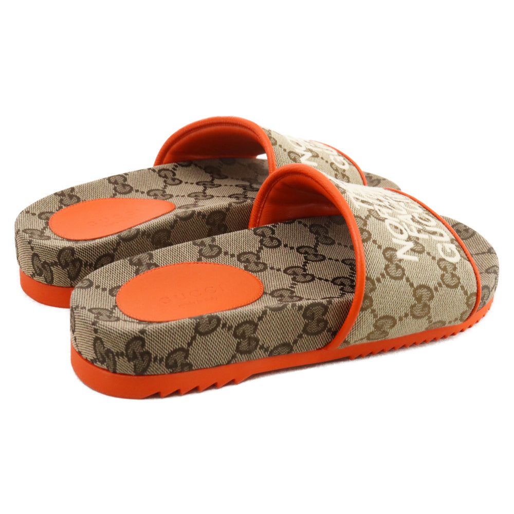 GUCCI(グッチ) 22SS × THE NORTH FACE ザノースフェイス GGキャンバス スライドミュール サンダル ブラウン 679947