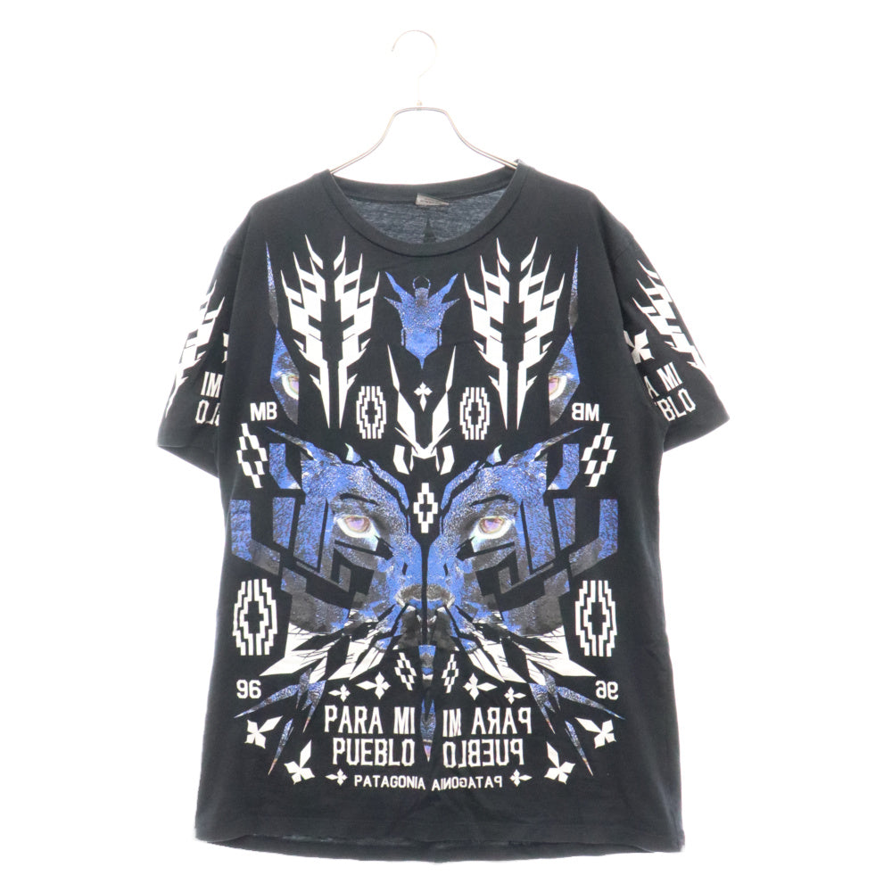 MARCELO BURLON(マルセロバーロン) COUNTY OF MILAN カウンティ ミラノ ウルフTシャツ ブラック/ブルー